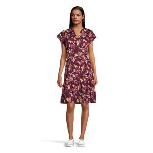 Denver Hayes Women's Flutter Sleeve Ruffle Dress